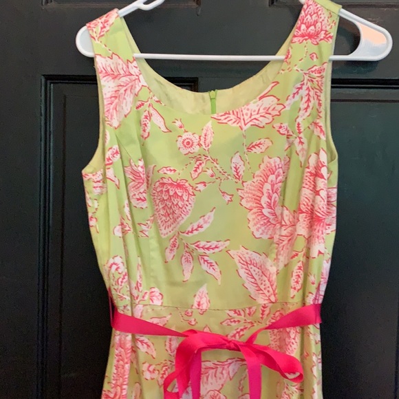 Coldwater Creek pink green midi dress 8P - Picture 2 of 5